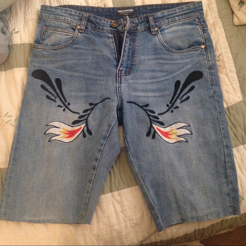 Pink dolphin jean shorts